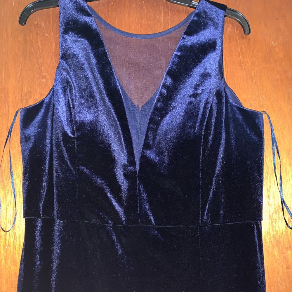 Formal Blue Velvet Dress